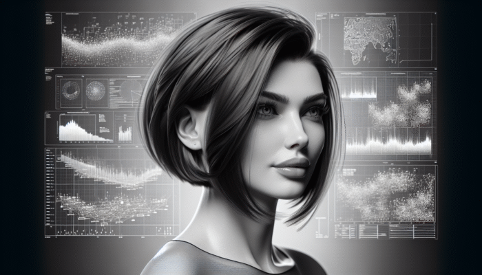 Woman over 50 sporting an inverted bob, featuring a sleek style with volume at the roots, exuding boldness and edginess.