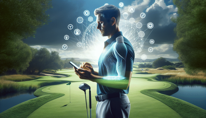 Top Golf Mental Game Apps: South African golfer using GolfMind SA app on course, tracking mental focus and progress.