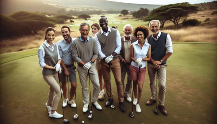 Corporate clients at Kokstad Golf Club enjoying golf and team-building in South African rural setting.