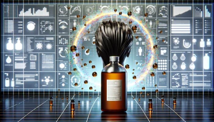 Individual using mild shampoo with tea tree oil and salicylic acid for oily hair in a modern bathroom.
