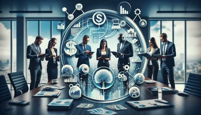 Debt Consolidation for Credit Card Debt: A Comprehensive Guide | DCL Diverse group reviewing debt consolidation loans with advisors in a modern office.