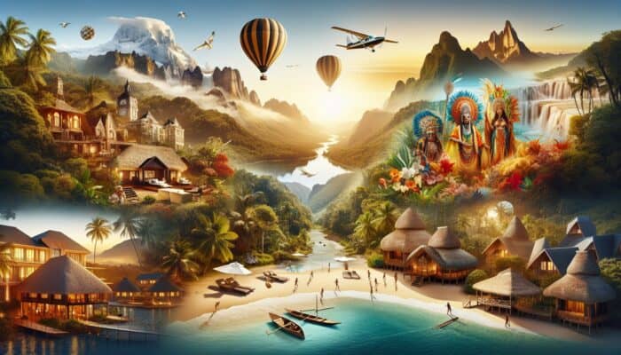 Stunning visuals of exotic destinations for a luxury travel agency's ad campaign, emphasizing exclusivity and unique experiences.