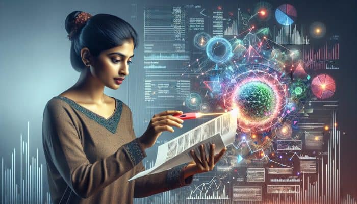 Debt Consolidation for Fair Credit Scores: A Guide | DCL A person examining a credit report, highlighting errors and financial data with graphs and charts.