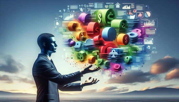 How to Consolidate Debt Across State Lines: A Guide | DCL Simplifying Debt Consolidation: A visual representation of a person collating colourful debt documents into one clear loan agreement, symbolising financial control and simplicity.