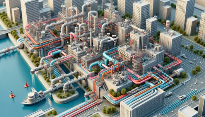 Cross-section of North Vancouver's plumbing system showing backflow contamination and prevention devices.