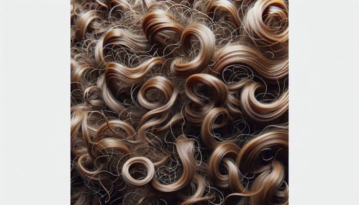 Choosing Cream For Frizz Control: Close-up of frizzy hair with raised cuticles, contrasted with smooth curls, illustrating frizz control challenges.