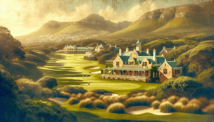 Parow Golf Club: Early 20th-century Parow Golf Club in Western Cape, South Africa, with lush fairways and vintage architecture.