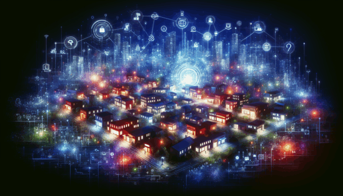 Web Development in Chard for Small Businesses: A vibrant digital cityscape of Chard with glowing small businesses attracting customers through engaging websites, symbolizing growth and loyalty.